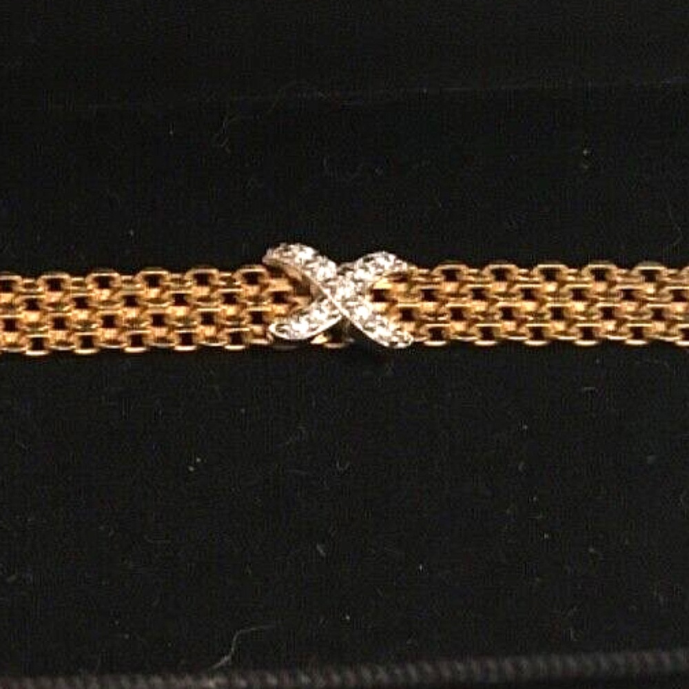 QVC Diamonique 8" Bismark Station Bracelet 18K Gold Plated Over Sterling - Picture 9 of 9